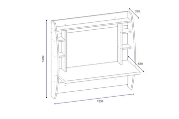 Ambalaj Veggskrivebord 120 cm med Oppbevaringshyller - Hvit - Møbler - Bord - Kontorbord - Skrivebord
