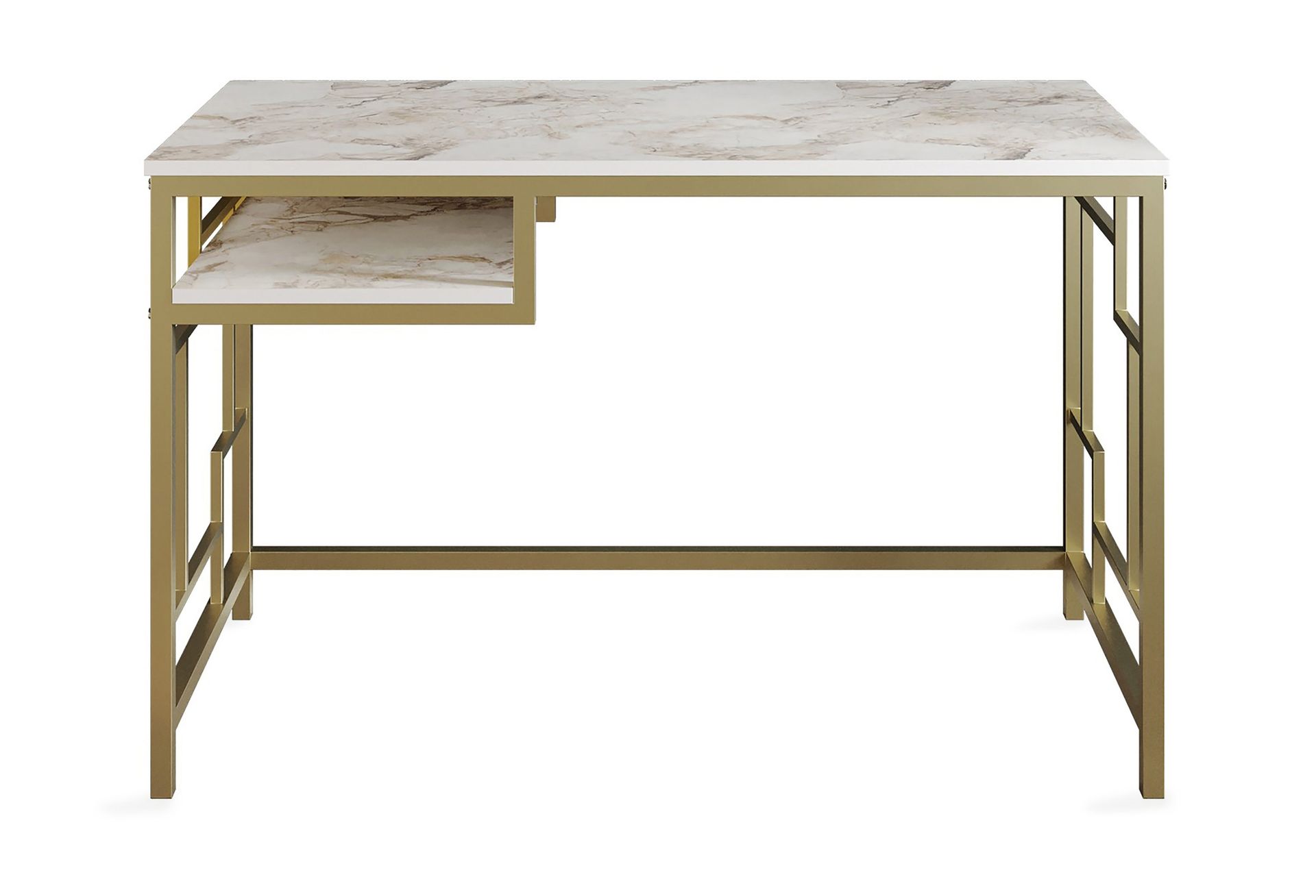 Amsberg Skrivebord 120 cm med Oppbevaringshylle - Gull