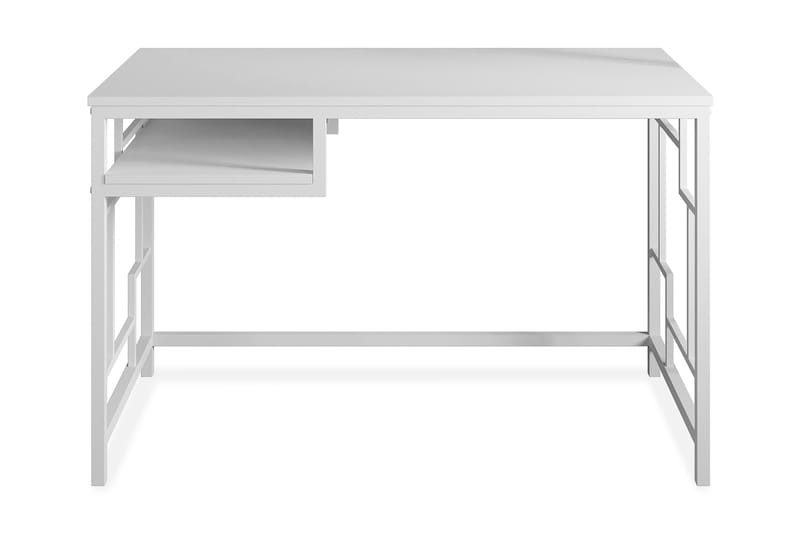 Amsberg Skrivebord 120 cm med Oppbevaringshylle - Hvit - Skrivebord