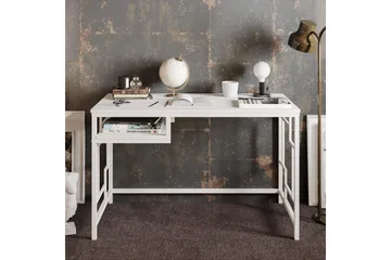 Amsberg Skrivebord 120 cm med Oppbevaringshylle - Hvit - Møbler - Bord - Kontorbord - Skrivebord