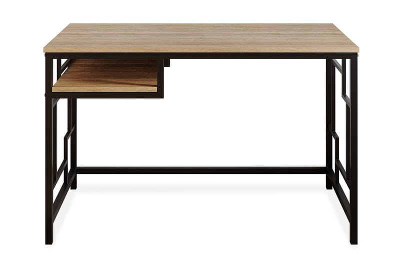 Amsberg Skrivebord 120 cm med Oppbevaringshylle - Svart - Skrivebord