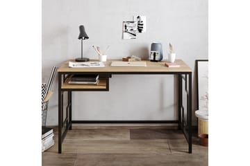 Amsberg Skrivebord 120 cm med Oppbevaringshylle - Svart - Møbler - Bord - Kontorbord - Skrivebord