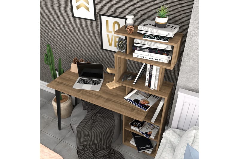 Andifli Skrivebord 55x146,4x133 cm med oppbevaring - Brun - Møbler - Bord - Kontorbord - Skrivebord