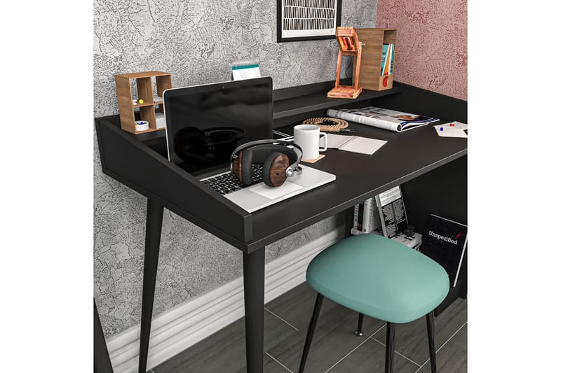 Andifli Skrivebord 59x88,3x121,8 cm med oppbevaring - Svart - Møbler - Bord - Kontorbord - Skrivebord