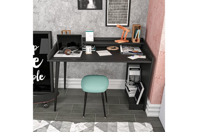 Andifli Skrivebord 59x88,3x121,8 cm med oppbevaring - Svart - Møbler - Bord - Kontorbord - Skrivebord