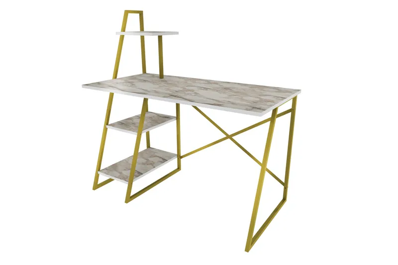 Andifli Skrivebord 60x120x120 cm med oppbevaring, Hvit