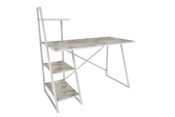Andifli Skrivebord 60x120x120 cm med oppbevaring - Hvit - Møbler - Bord - Kontorbord - Skrivebord