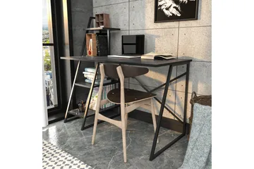 Andifli Skrivebord 60x120x120 cm med oppbevaring - Svart - Møbler - Bord - Kontorbord - Skrivebord