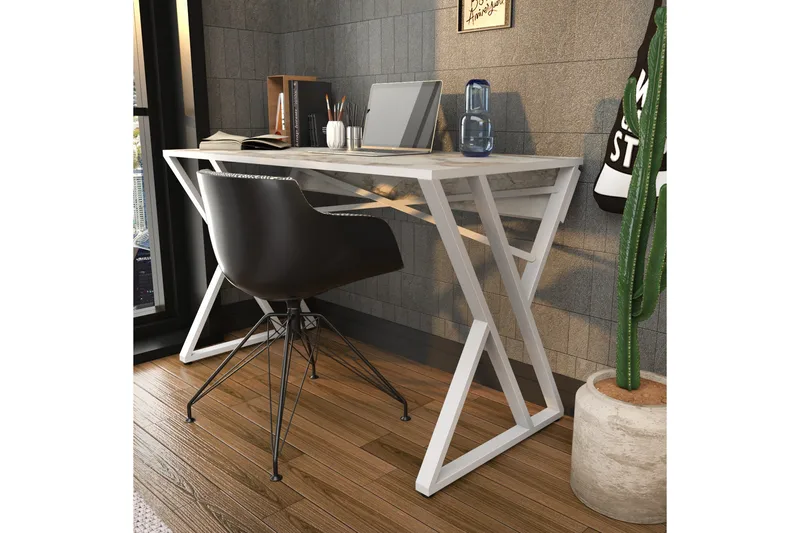 Andifli Skrivebord 60x75x120 cm - Hvit - Møbler - Bord - Kontorbord - Skrivebord