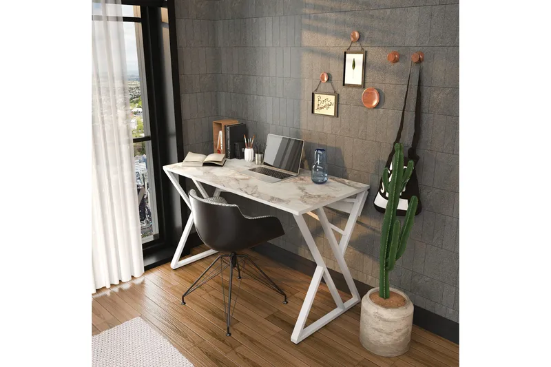 Andifli Skrivebord 60x75x120 cm - Hvit - Møbler - Bord - Kontorbord - Skrivebord