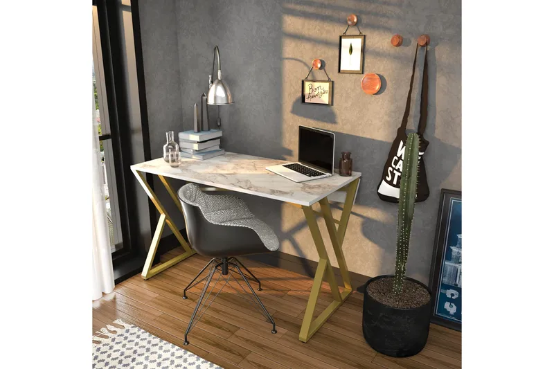 Andifli Skrivebord 60x75x120 cm - Hvit - Møbler - Bord - Kontorbord - Skrivebord