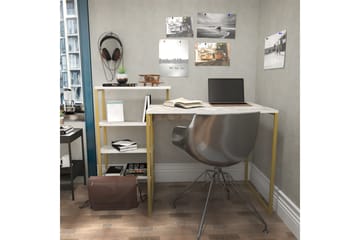 Andifli Skrivebord 60x76,8x133 cm med oppbevaring - Gull - Møbler - Bord - Kontorbord - Skrivebord