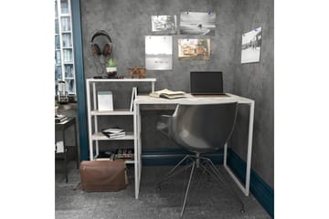 Andifli Skrivebord 60x76,8x133 cm med oppbevaring - Hvit - Møbler - Bord - Kontorbord - Skrivebord