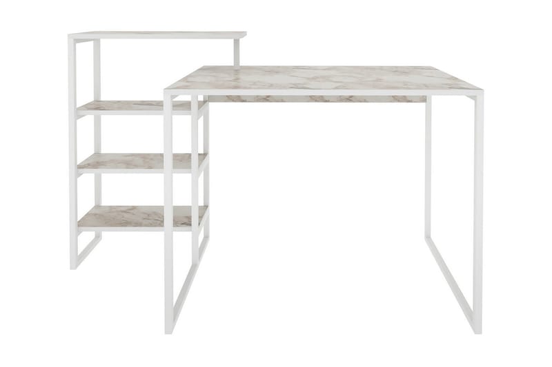 Andifli Skrivebord 60x76,8x133 cm med oppbevaring - Hvit - Skrivebord