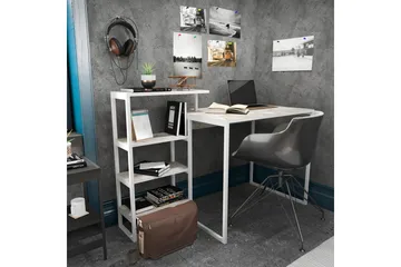 Andifli Skrivebord 60x76,8x133 cm med oppbevaring - Hvit - Møbler - Bord - Kontorbord - Skrivebord
