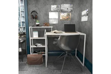 Andifli Skrivebord 60x76,8x133 cm med oppbevaring - Hvit - Møbler - Bord - Kontorbord - Skrivebord