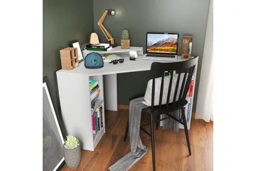 Andifli Skrivebord 90x76,8x120 cm med oppbevaring - Hvit - Møbler - Bord - Kontorbord - Skrivebord - Hjørneskrivebord