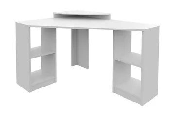 Andifli Skrivebord 90x76,8x120 cm med oppbevaring - Hvit - Møbler - Bord - Kontorbord - Skrivebord - Hjørneskrivebord