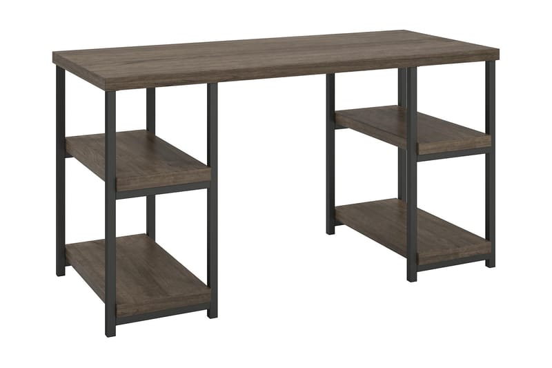 Ashlar Skrivebord 137 cm med Oppbevaring 4 Hyller Brun/Svart - Dorel Home - Møbler - Bord - Kontorbord - Skrivebord
