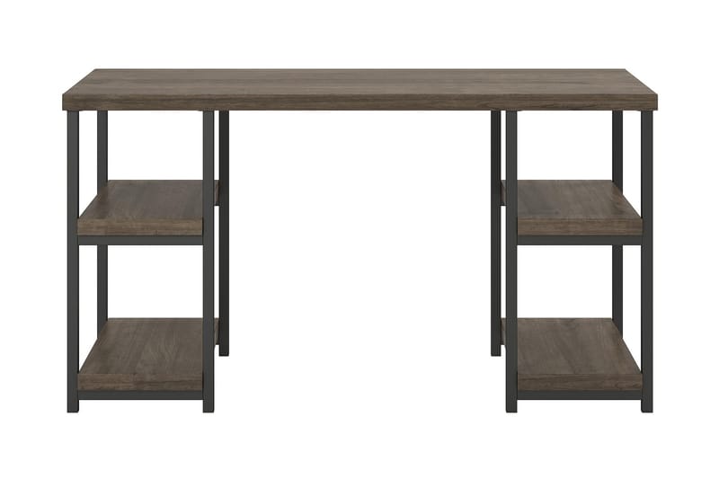 Ashlar Skrivebord 137 cm med Oppbevaring 4 Hyller Brun/Svart - Dorel Home - Møbler - Bord - Kontorbord - Skrivebord