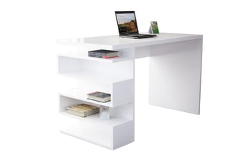 Asillane Skrivebord 120 cm med Sideoppbevaring - Hvit - Møbler - Bord - Kontorbord - Skrivebord