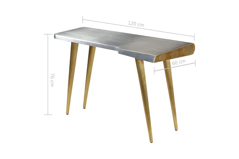 Aviator skrivebord i gammeldags luftfartsstil 120x60x76 cm - Møbler - Bord - Kontorbord - Skrivebord