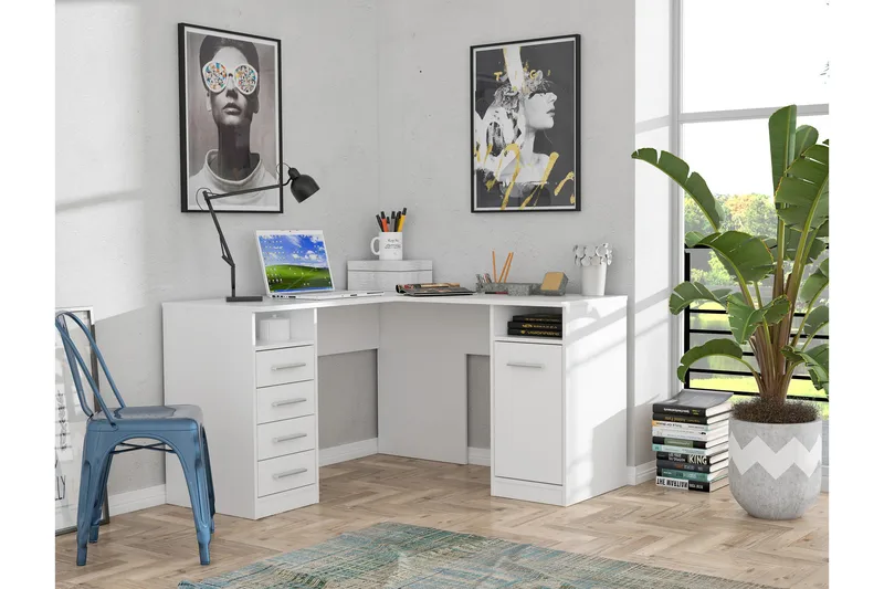 Baacwood skrivebord 125 cm - Hvit - Møbler - Bord - Kontorbord - Skrivebord - Hjørneskrivebord