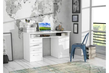 Baacwood Skrivebord 126 cm - Hvit - Møbler - Bord - Kontorbord - Skrivebord