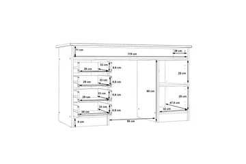 Baacwood Skrivebord 126 cm - Hvit - Møbler - Bord - Kontorbord - Skrivebord