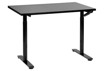 Banner Skrivebord 72x120 cm i Metall med Trebordplate - Svart - Møbler - Bord - Kontorbord - Skrivebord - Hev og senkbart skrivebord