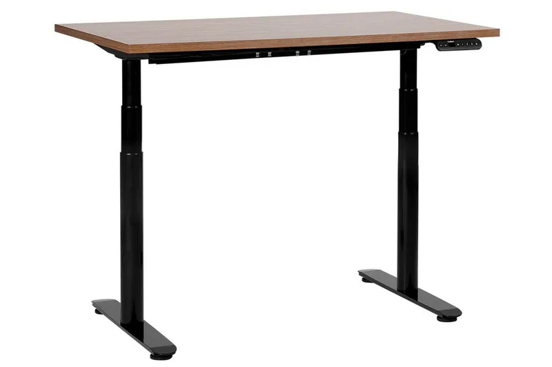 Banner Skrivebord 72x120 cm i Tre med Metallunderstell, Brun|Svart