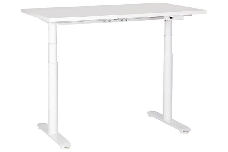 Banner Skrivebord 72x120 cm i Tre med Metallunderstell, Hvit