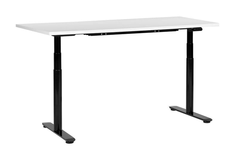Banner Skrivebord 72x160 cm i Tre med Metallunderstell, Hvit|Svart