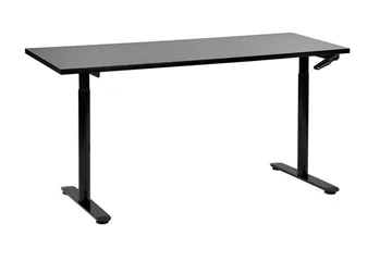 Banner Skrivebord 72x160 cm i Tre med Metallunderstell - Svart - Møbler - Bord - Kontorbord - Skrivebord - Hev og senkbart skrivebord