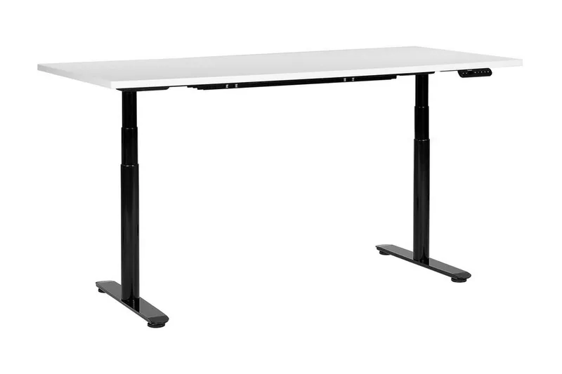 Banner Skrivebord 80x180 cm - Hvit/Svart - Møbler - Bord - Kontorbord - Skrivebord - Hev og senkbart skrivebord