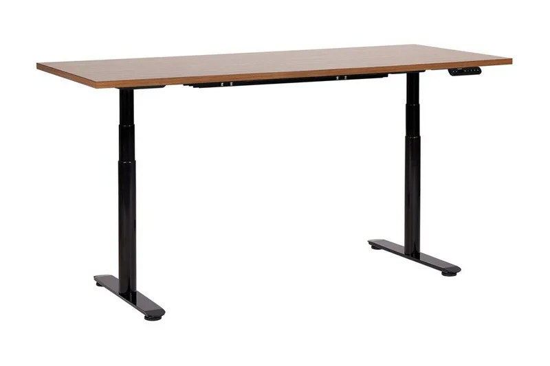 Banner Skrivebord 80x180 cm, Mørkt tre/Svart