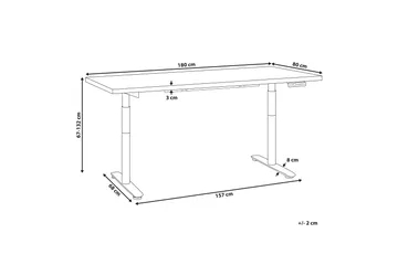 Banner Skrivebord 80x180 cm - Mørkt tre/Svart - Møbler - Bord - Kontorbord - Skrivebord - Hev og senkbart skrivebord