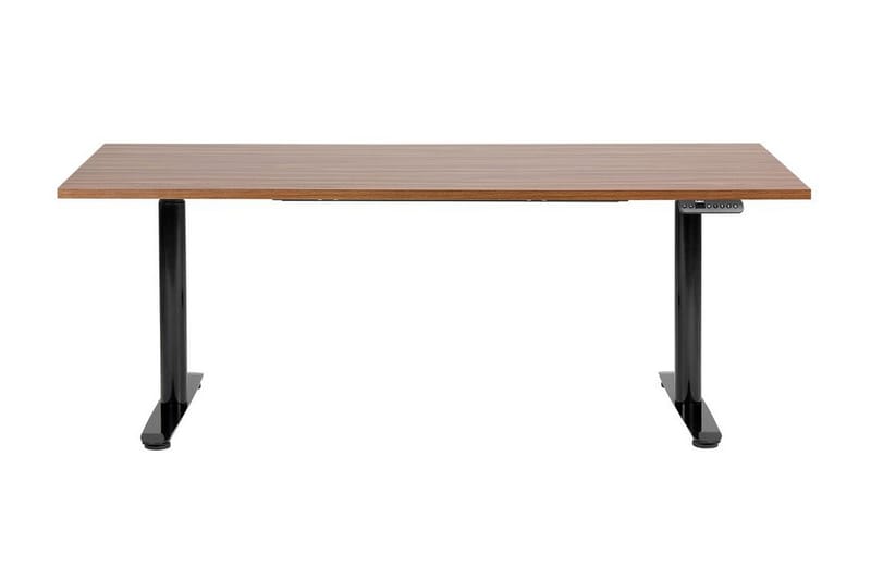 Banner Skrivebord 80x180 cm - Mørkt tre/Svart - Møbler - Bord - Kontorbord - Skrivebord - Hev og senkbart skrivebord