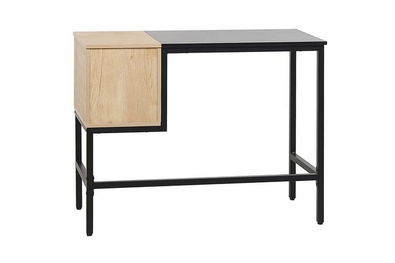 Barrakeh Skrivebord 100 cm med Oppbevaring 2 Skuffer - Svart/Lyst Tre - Møbler - Bord - Kontorbord - Skrivebord