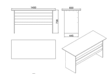 Barrock Skrivebord 140 cm - Hvit - Møbler - Bord - Kontorbord - Skrivebord