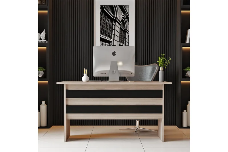Barrock Skrivebord 140 cm - Natur/Svart - Møbler - Bord - Kontorbord - Skrivebord
