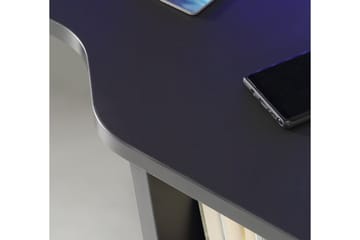 Bays Gaming Skrivebord 160 cm med Oppbevaring 2 Hyller - Svart - Møbler - Bord - Kontorbord - Skrivebord