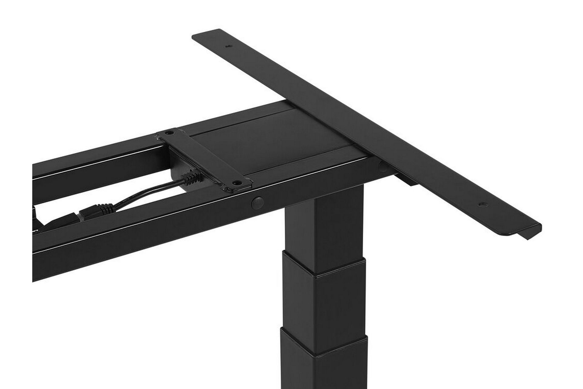 Belluton Skrivebord 130 cm Elektriskt Justerbart - Grå/Svart - Møbler - Bord - Kontorbord - Skrivebord - Hev og senkbart skrivebord