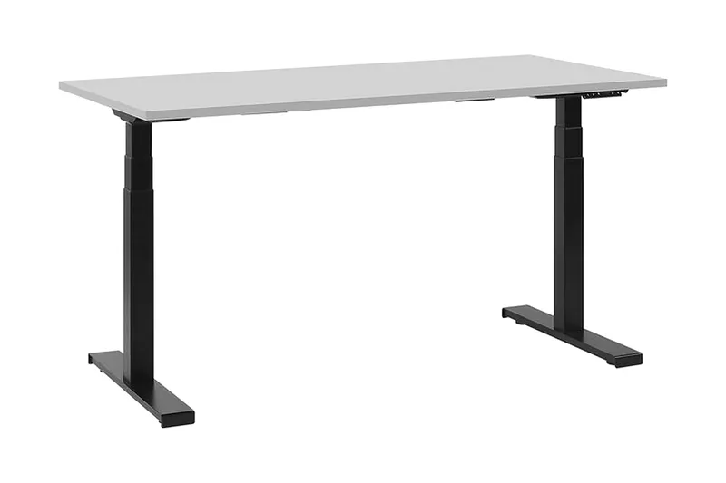 Belluton Skrivebord 130 cm Elektriskt Justerbart - Grå/Svart - Møbler - Bord - Kontorbord - Skrivebord - Hev og senkbart skrivebord