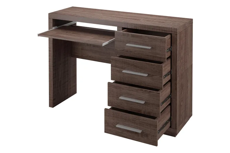 Benavila Skrivebord 120 cm med Oppbevaring 4 Skuffer - Beige/Grå - Møbler - Bord - Kontorbord - Skrivebord