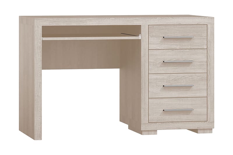 Benavila Skrivebord 120 cm med Oppbevaring 4 Skuffer - Beige/Grå - Skrivebord