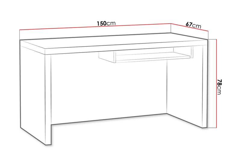 Benavila Skrivebord 150 cm - Hvit - Møbler - Bord - Kontorbord - Skrivebord