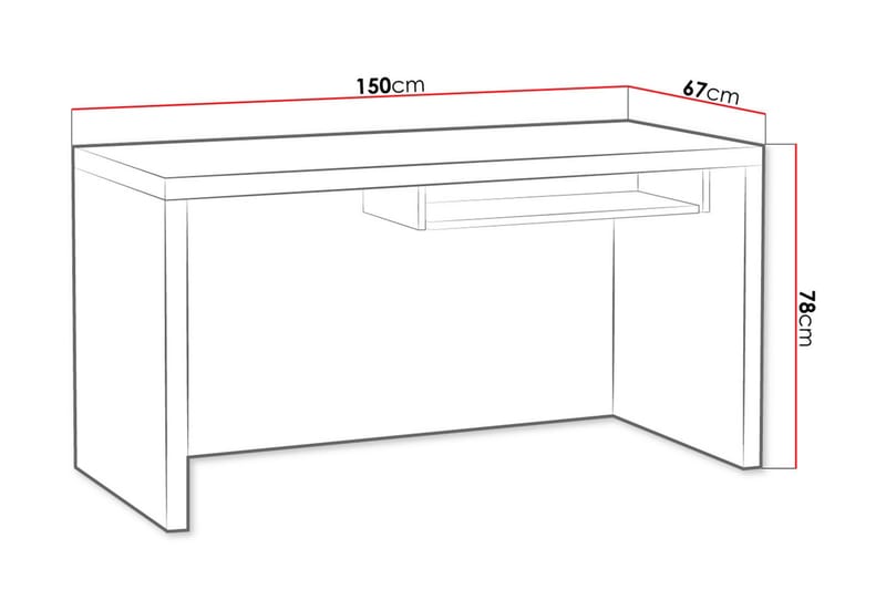 Benavila Skrivebord 150 cm - Hvit - Skrivebord