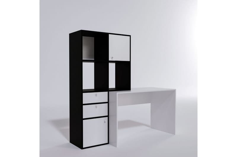 Bengul Skrivebord 164x160x164 cm med oppbevaring - Hvit - Møbler - Bord - Kontorbord - Skrivebord