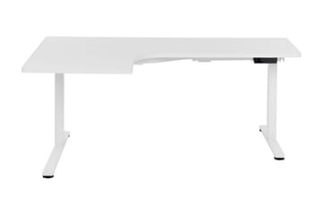 Bina L-formet Skrivebord 109x160 cm i Malt Tre - Hvit - Møbler - Bord - Kontorbord - Skrivebord - Hev og senkbart skrivebord